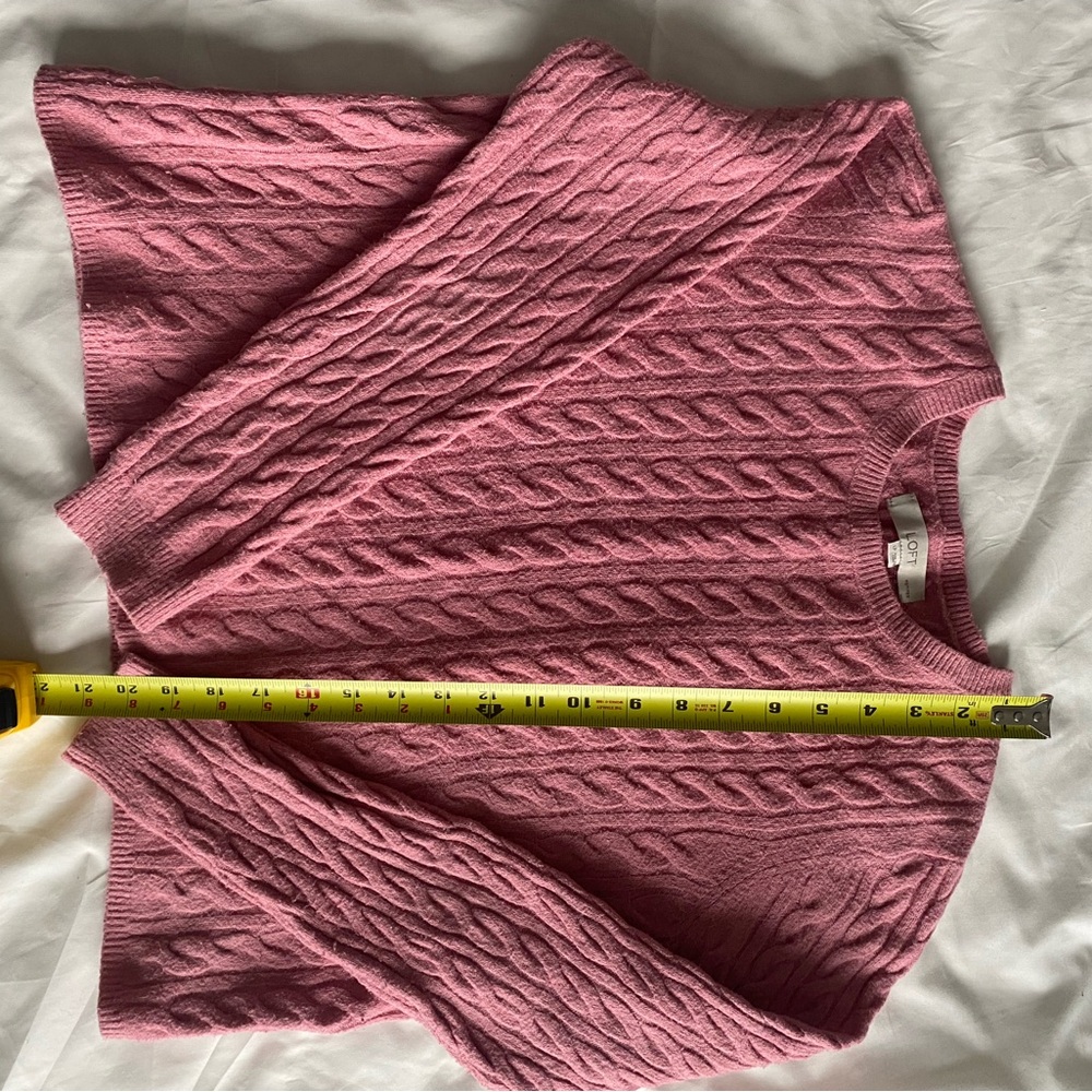 LOFT Petite Pink Cable Knit Sweater - Picture 5 of 7